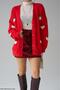 Women's Red Strawberry Patterned Knitwear Cardigan - 2