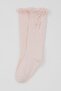 Girl's Golf Socks with Bow Accessories and Lace, Ages 1-8, Pink