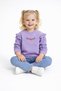 Baby girl floral embroidered ruffle sweatshirt & stretch denim leggings two-piece outfit - holiday style - 6-24 months - 3