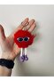 Red Plush Pompon Keychain Gift Birthday Gift, Gift for a Friend Cute Figure Keychain - 5
