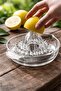 Large Glass Citrus Juicer - Glass Lemon Squeezer with Teeth