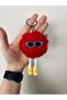 Red Plush Pompon Keychain Gift Birthday Gift, Gift for a Friend Cute Figure Keychain - 3