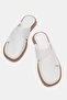 Spencer women's genuine leather slippers white - 7