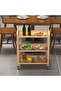 OneDcor Wooden Storage Cart with Four Lockable Wheels Kitchen Cart 3 Tier Rolling Cart - 6