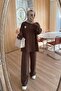 Ribbed Sports Modest Set of Two - Brown