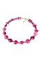 Plum Beaded Gold Detail Patterned Women's Necklace 45 cm Trendy Colorful Acrylic Shiny - 6