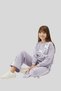 Girls' Wide-Leg Tracksuit Set with Bow Detail and Stripes - 2