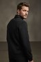 Interview Polo Collar Zippered Snap Pocket Black Sweatshirt Jacket - 7
