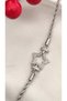 Steel Bracelet - Star Zircon Stone Twisted Chain Steel Bracelet Non-Tarnish Non-Fade 17+3cm - 3
