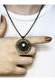 Natural Stone Labradorite Natural Stone Round Model Ancient Women's Necklace Euk49Lbt