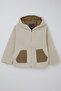Girl's Plush Coat Hooded Zippers, Ages 5-8, Stone - 4