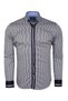 Men's Navy Blue Striped Cuff Detailed Sporty Stylish Shirt - 2