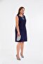 3330560 Women's Plus Size Navy Blue Stone Detailed Sleeveless Dress - 5