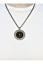 Natural Stone Citrine Natural Stone Round Model Ancient Women's Necklace Euk49S - 2