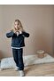Girl's Polyviscon Striped Blazer with Jacket 2-Piece Jacket Pants Woven Fabric Set - 3