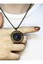 Natural Stone Lapis Natural Stone Round Model Ancient Woman Necklace Euk49Lps