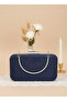 Navy Blue Luxury Suede Chain Handle Women's Evening Dress Bag - 5