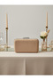 Nude Silver Luxury Suede Chain Handle Women Evening Dress Bag Wedding Engagement Graduation - 6