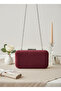 Burgundy Silver Luxury Suede Chain Handle Women's Evening Dress Bag - 7