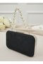 Black Silver Luxury Suede Pearl Handle Women Evening Dress Bag Wedding Engagement Graduation - 2