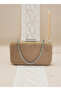 Nude Silver Luxury Suede Chain Handle Women's Evening Dress Bag - 5