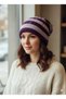Women's Double Layer Two Color Patterned Knitwear Beanie |   Soft Textured, Winter Hat