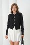 Women's Crew Neck Button Detail Premium Yarn Knit Cardigan 12319.Crs