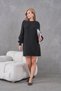 Women's Crew Neck Knit Detail Midi Length Knitwear Tunic 8031Sw