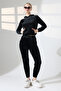 Velvet Hooded Kangaroo Pocket Tracksuit Set - 3