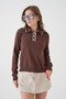 Women's Polo Button Detail Basic Knitwear Sweater 12338.Vrt - 5