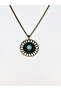 Natural Stone Turquoise Natural Stone Round Model Ancient Women's Necklace Euk49F - 3