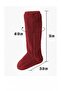Wellsoft Plush Over-The-Knee Home Socks Long Socks Booties Winter Unisex Red - 4