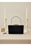 Black Silver Luxury Suede Chain Handle Women's Evening Dress Bag - 3