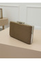Khaki Luxury Suede Chain Handle Women's Evening Dress Bag - 5
