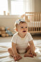 Blue Rose Embroidered Baby Bandana - 3