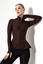Mock Neck Modal Volanlı Slimfit Sporcu Ceketi/Finger-Inserted Double Pocket - 4