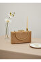 Nude Gold Luxury Suede Chain Handle Women's Evening Dress Bag - 5