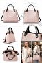 Monogram Patterned Hand and Shoulder Bag - Stylish and Classic Daily Shoulder Bag with Logo (Powder Pink) - 5