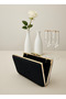 Black Gold Luxury Suede Chain Handle Women's Evening Dress Bag - 4