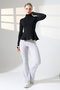 Mock Neck Modal Volanlı Slimfit Sporcu Ceketi/Double Pockets with Finger Hooks - 2