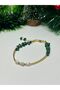 Handmade Bracelet with Natural Malachite Stone, Real Pearl Detail, and Steel Apparatus – Compatible with Taurus and Scorpio Zodiac Signs - 7