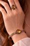 Women's Copper Bracelet Ring Set Zultanite Stone Oval Model Handcuff Antiallergic Bracelet