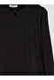 Black bicycle collar ruffled blouse - 6