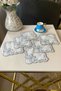 White Butterfly 6-Piece Special Embroidered Linen Coffee Serving Napkin, Cocktail Napkin, Party Napkin-Silver - 4