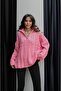 Pink Zipper-Neck Cable-Knit Sweater