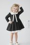 Girl's Special Occasion Dress with Bow & Collar & Tulle Details - 3