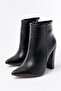 Zri̇n-4801 Premium Black High Thick Heeled Zippered Women's Boots - 4