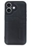 iPhone 16 Compatible Stitched Detailed Leather Case with Card Holder - 2