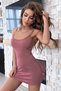 Women's Powder Mini Nightgown with Complete Lace Back - 6