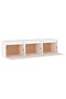 TV Cabinets 3 pcs White Solid Wood Pine - 2